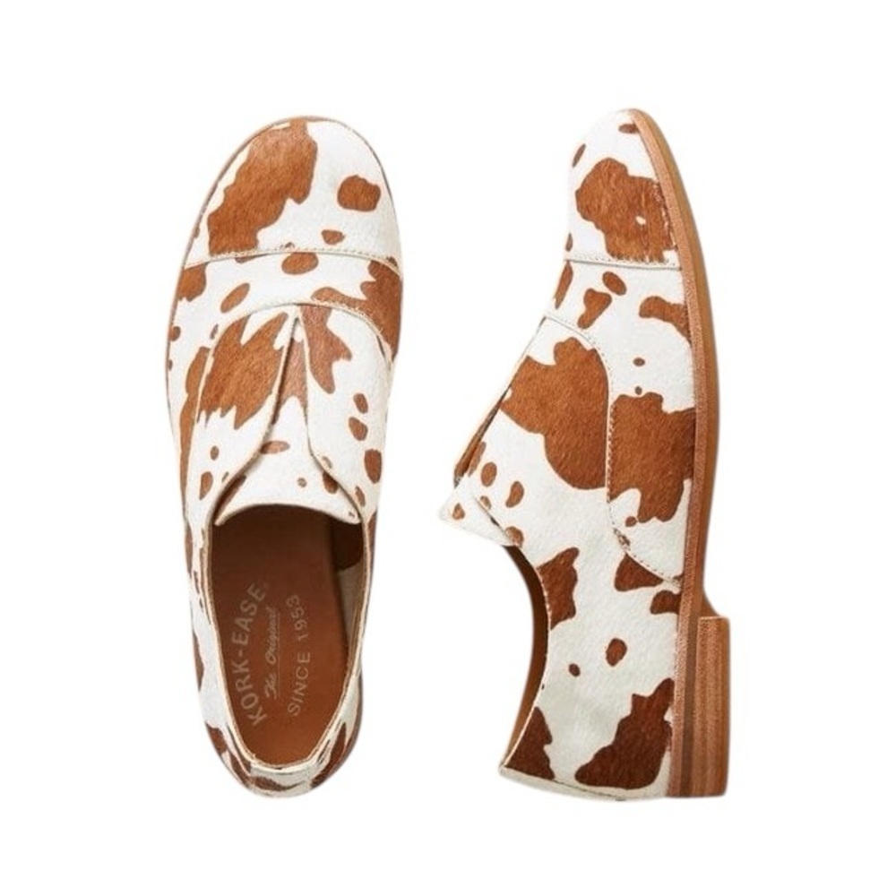 New W/Out Box Korkease Womens Nottingham Flat Cow Print - Size 7.5M